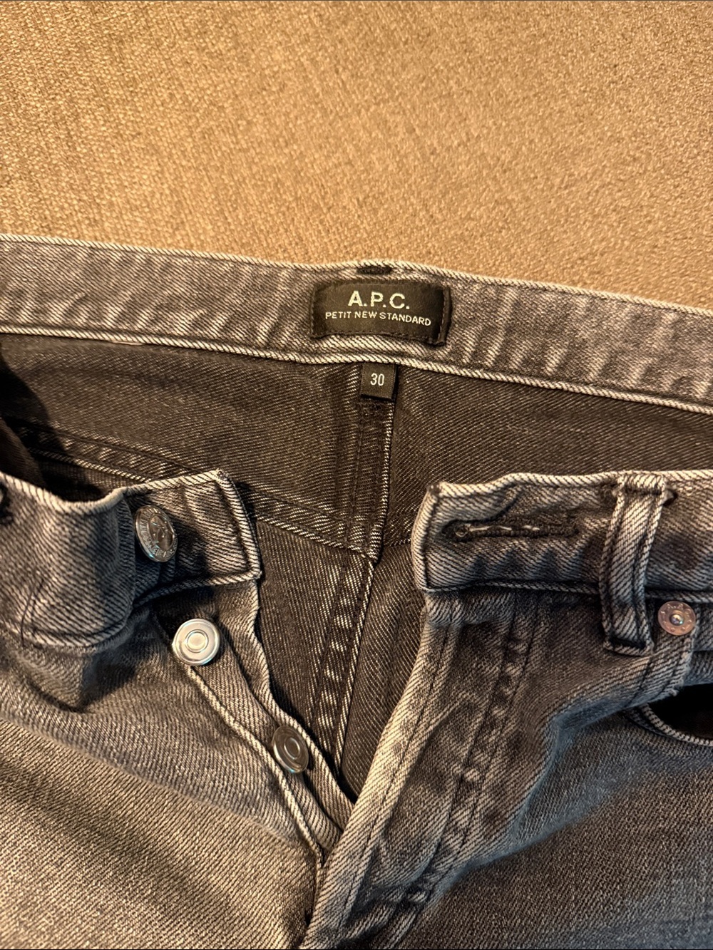 A.P.C. Men's Petit New Standard Washed Black Jeans